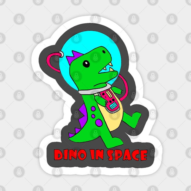 Dino in Space Sticker by Loose Tangent Arts